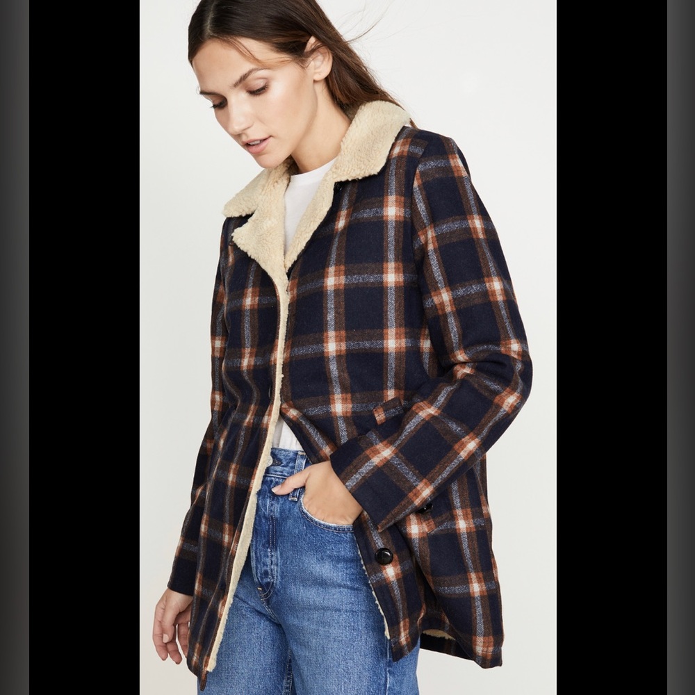 Free People Rolla’s Check Sherpa Coat